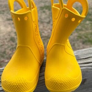 CROCS Toddler Kids Handle It Yellow Rain Boots C-7 Waterproof